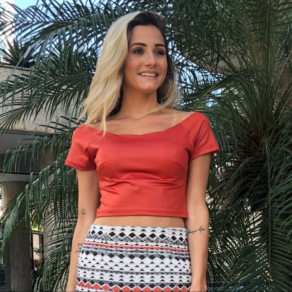 Orange Cropped Top. Brand new. Lycra
